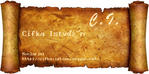 Cifka István névjegykártya
